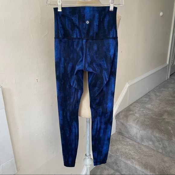 Lululemon Wunder Nightsky Harbor Blue Black Under Pant Full-On Luon Roll Down 6 - Picture 7 of 10